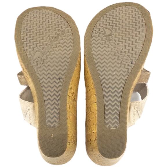 Skechers Women's Beverlee Sail Away Wedge Sandals Tan Size 10 Ring Accent - Picture 4 of 6